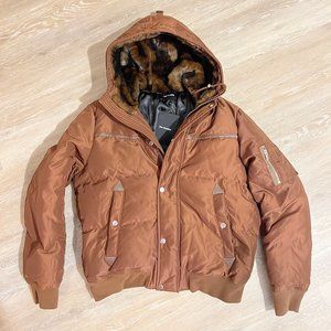New The Kooples Darius Jacket Puffer Fur Down Jacket Size M